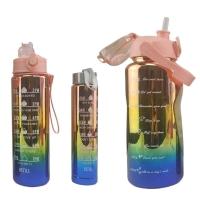 Garrafa Motivacional Metalica Kit 3 Uni Com Medidor Squeeze Academia Treino Estudos Casa Curso - 1