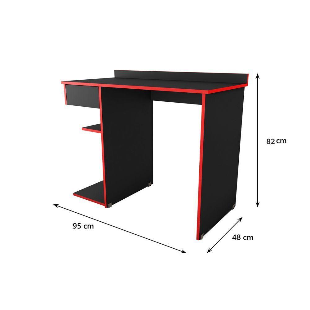 Mesa Gamer - Abx Preto-vermelho - 5