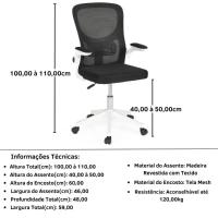 Kit 2 Cadeiras De Escritório Giratória Mônaco Com Relax E Regulagem De Altura - Preto - 2