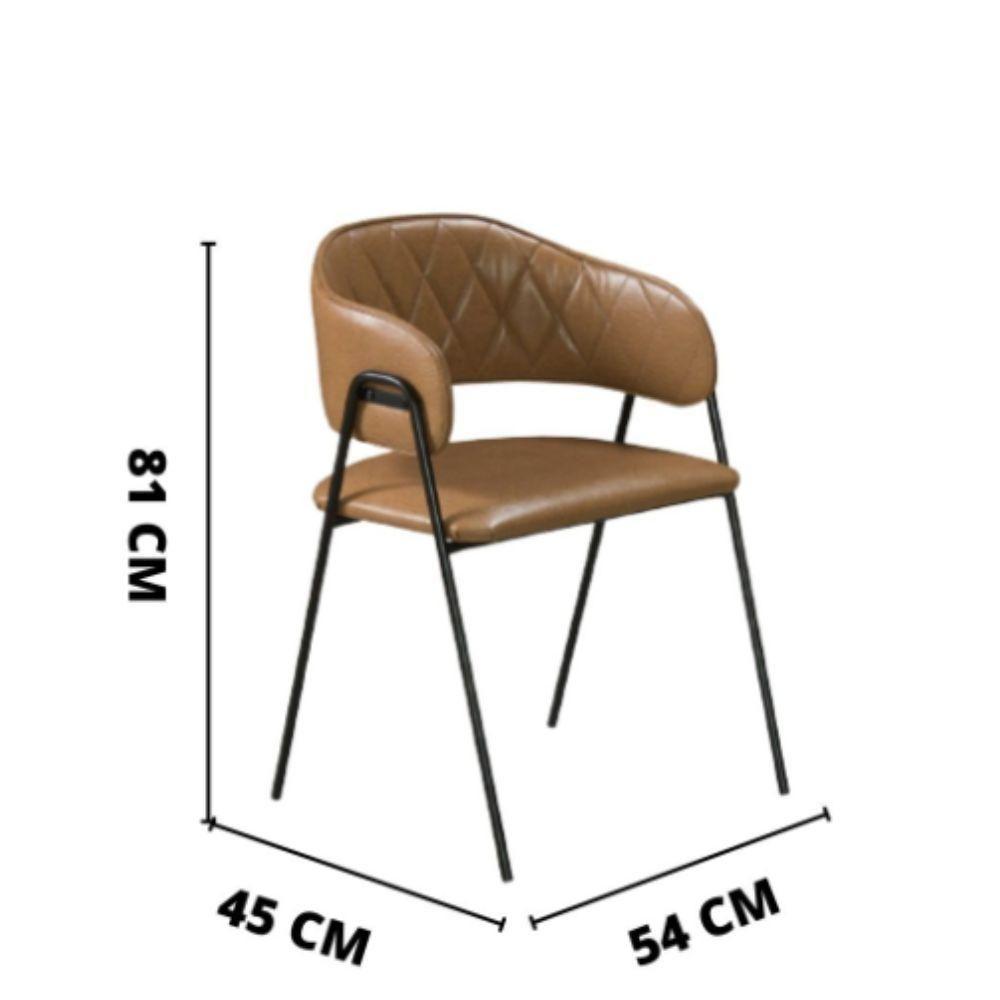Conjunto Sala De Jantar Rubi Cinamono Com 4 Cadeiras Veneza No Couro Caramelo - 6