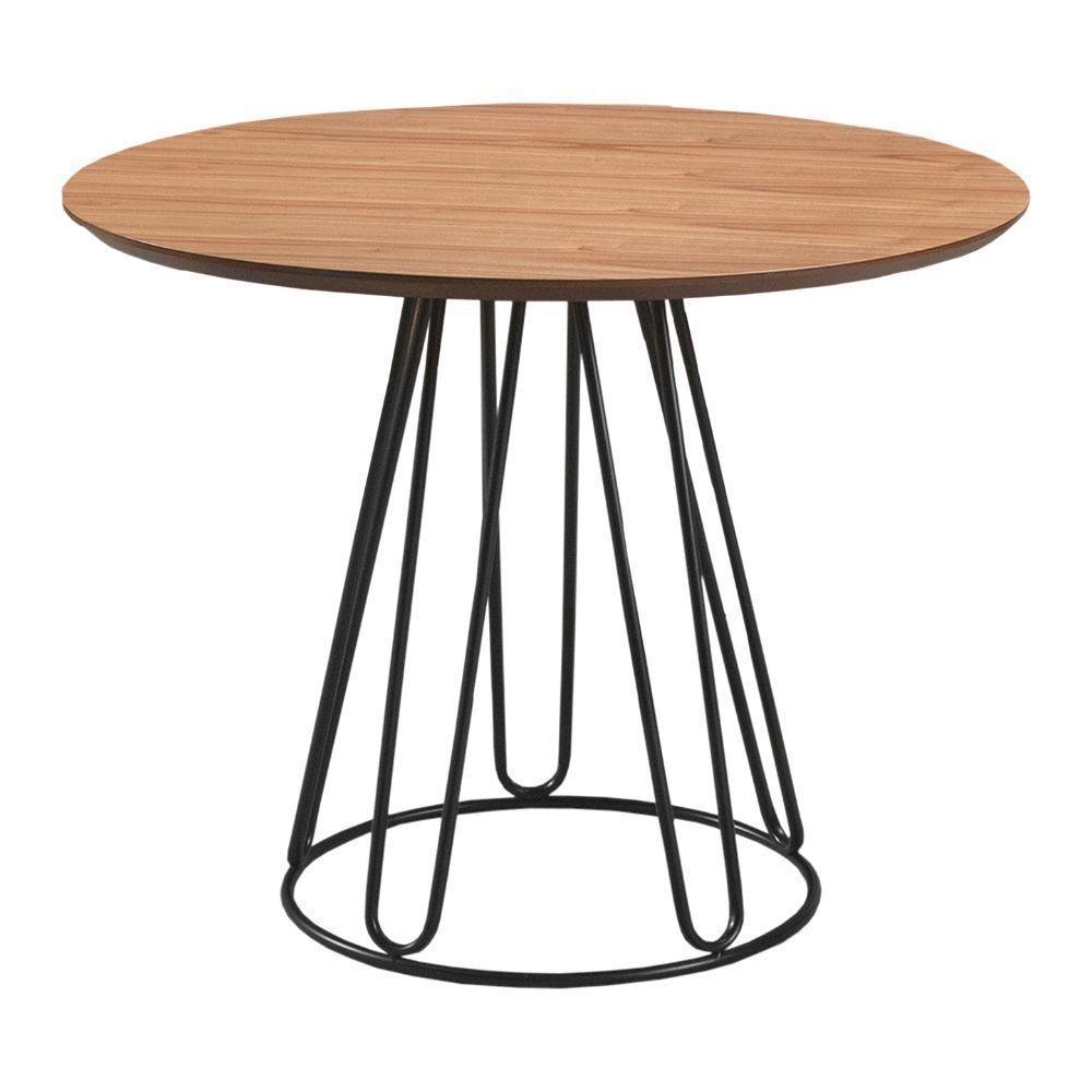 Conjunto Sala De Jantar Rubi Cinamono 1,20m Com 4 Cadeiras Veneza No Couro Caramelo - 3