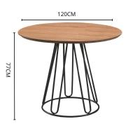 Mesa De Jantar Rubi Cinamono Com Base De Metal Preto 1,20 M - 2