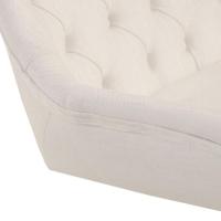 Poltrona Pandora Linho Cru Com Capitonê E Base Giratória Madeira - 7