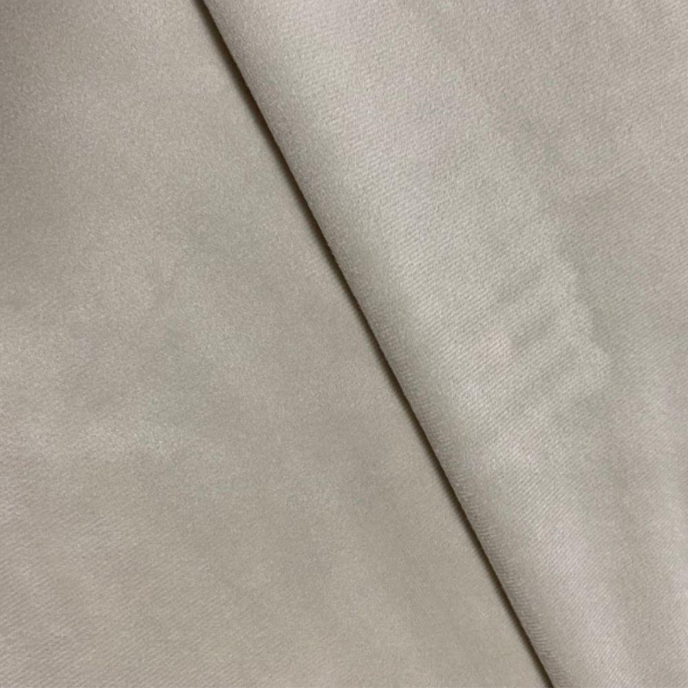 Poltrona Ellie Veludo Bege Com Capitonê E Base Madeira - 2