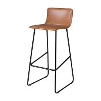 Conjunto Mesa Bistrô Dubai Tampo Madeira Com 3 Banquetas Em Couro Caramelo E Metal Preto - 6