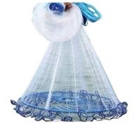 Rede Tarrafa Chinesa Disco 4 Metros Pescaria Pesca Peixe Malha 5 Multifilamento Mar Resistente - 1