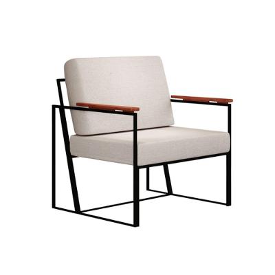 Poltrona Dubai Veludo Com Cinto Branco BM Tubulares