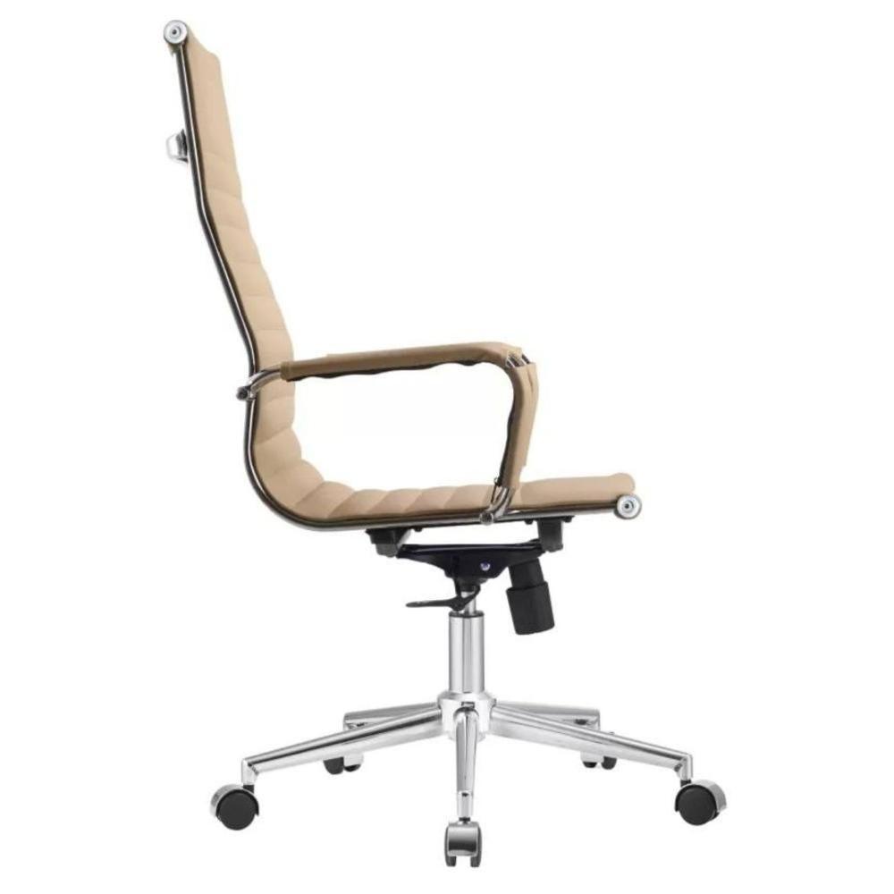 Kit 2 Cadeiras Giratória Alta Office Manhattan Esteirinha Fratini Revestida Em (pu) Fendi Base - 6