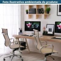 Kit 2 Cadeiras Giratória Alta Office Manhattan Esteirinha Fratini Revestida Em (pu) Fendi Base - 7