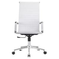 Kit 2 Cadeiras Giratória Alta Office Manhattan Esteirinha Fratini Revestida Em (pu) Branco Base - 2