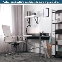 Kit 2 Cadeiras Giratória Alta Office Manhattan Esteirinha Fratini Revestida Em (pu) Branco Base - 3