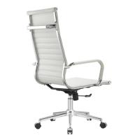 Kit 2 Cadeiras Giratória Alta Office Manhattan Esteirinha Fratini Revestida Em (pu) Branco Base