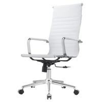 Kit 2 Cadeiras Giratória Alta Office Manhattan Esteirinha Fratini Revestida Em (pu) Branco Base - 5