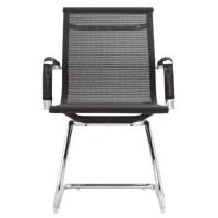 Kit 2 Cadeiras Office Sydney Fratini Tela Preta Base Fixa Aço Cromado - 6