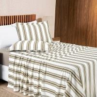 Jogo Cama Lençol Estilo King 100% Algodão 4 Peças - Cáqui - 2