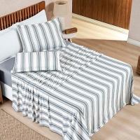 Jogo Cama Lençol Estilo King 100% Algodão 4 Peças - Cinza - 1