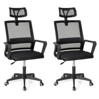 Kit 2 Cadeiras De Escritório Giratória Executiva Pro Com Regulagem De Altura - Preto - 1