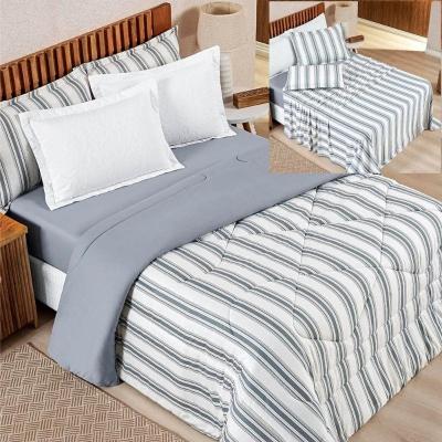 Coordenado Edredom Com Lençol Estilo King 5 Peças - Cinza