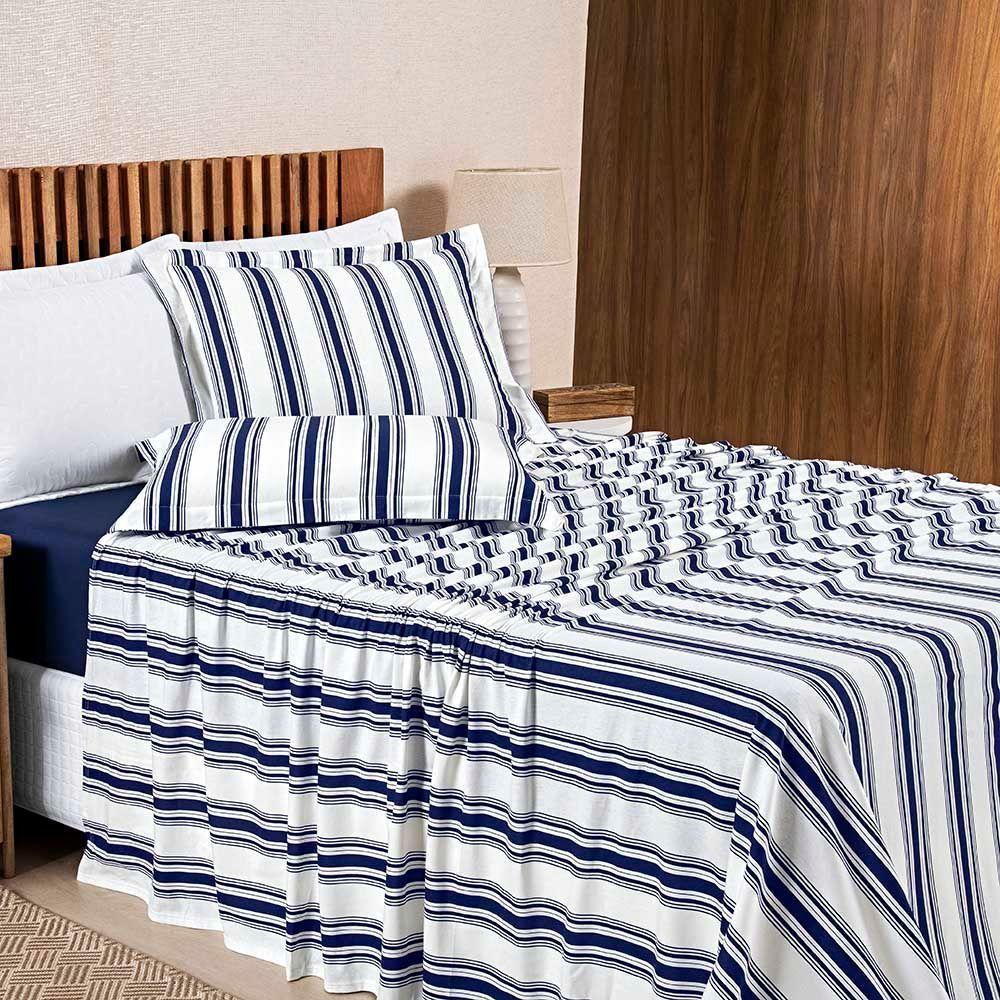 Coordenado Edredom Com Lençol Estilo King 5 Peças - Marinho - 3