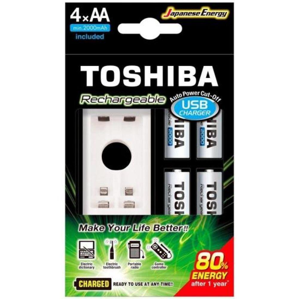 Carregador De Pilha Usb P/2 Pilhas Aa/Aaa Min.2.000 Mah C/4 - 1