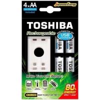 Carregador De Pilha Usb P/2 Pilhas Aa/Aaa Min.2.000 Mah C/4 - 1