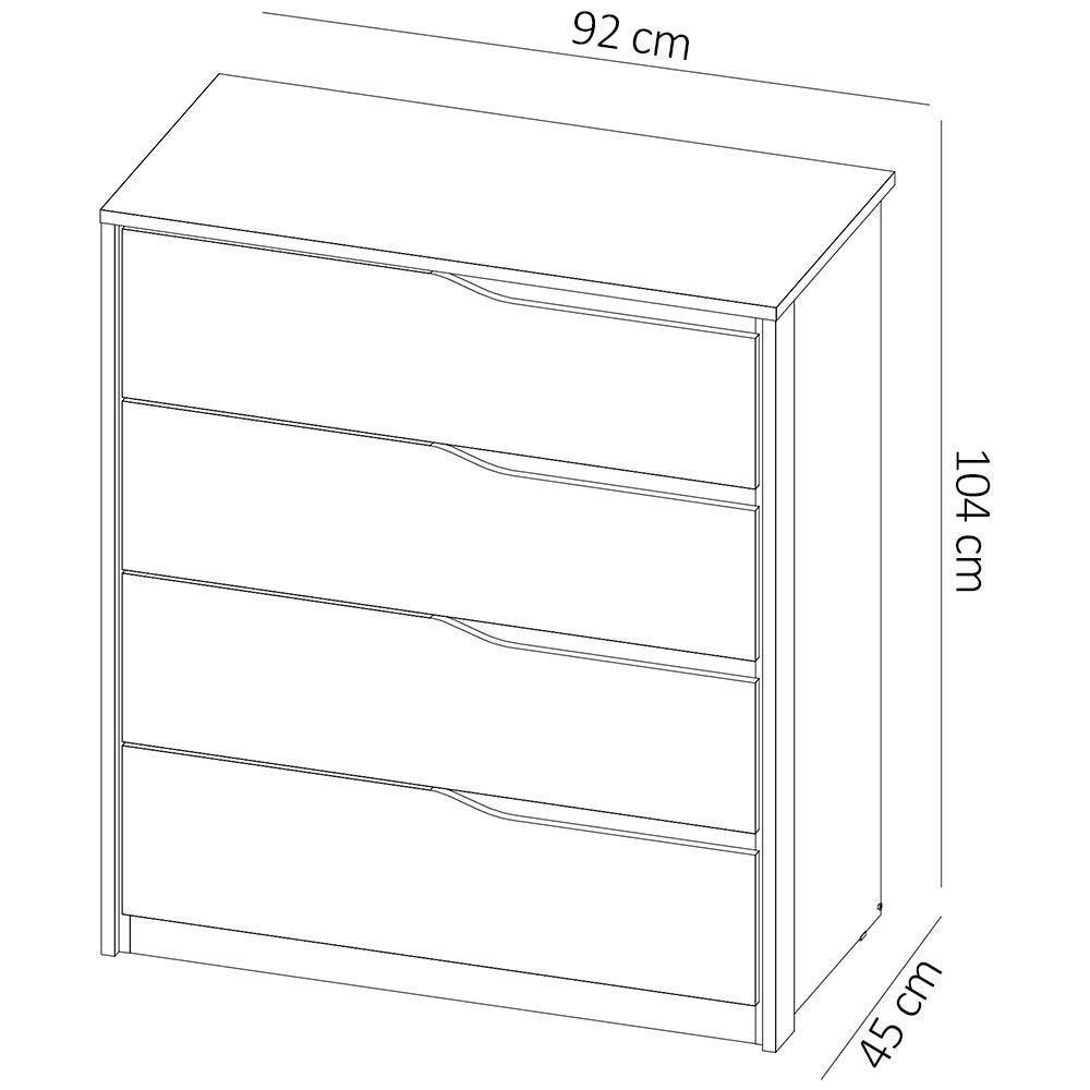 Comoda 04 Gavetas Corrediças Amendola Touch Off White - 5
