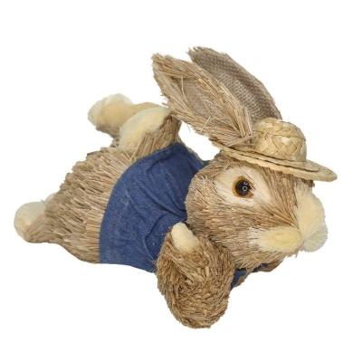 Coelho Macho De Páscoa Deitada Decoração Enfeite Coelhinho 24cm