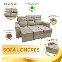 Sofá Retrátil E Reclinável 3 Lugares Londres Speciale Home Bege - 2