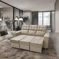 Sofá Retrátil E Reclinável 3 Lugares Londres Speciale Home Bege - 5