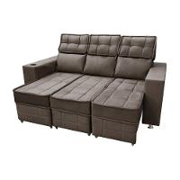 Sofá Retrátil E Reclinável 3 Lugares Londres Speciale Home Marrom - 2