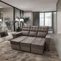 Sofá Retrátil E Reclinável 3 Lugares Londres Speciale Home Marrom - 3