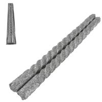 Kit 2 Velas Retorcidas De Natal Decorativa Com Glitter Prata - 1