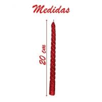 Kit 2 Velas Retorcidas De Natal Decorativa Com Glitter Prata - 3