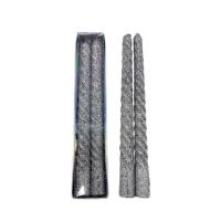 Kit 2 Velas Retorcidas De Natal Decorativa Com Glitter Prata - 4