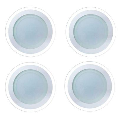 Kit 4 Luminárias Lâmpada Led 18w Plafon Embutir Borda Vidro