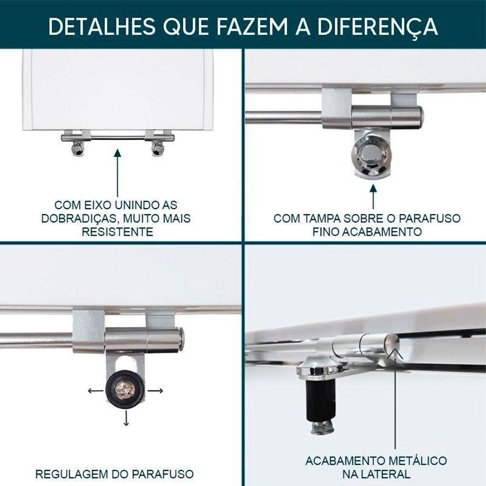 Assento Sanitário Em Mdf Duomo Plus Branco Para Bacia Deca - 4