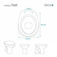 Assento Sanitário Em Mdf Fast Branco Para Bacia Deca - 5