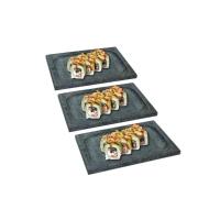 Kit 3 Prato Retangular Bandeja De Servir Pedra Sabão 10X30Cm - 2