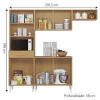 Cozinha Completa Com Armário Aéreo E Balcão 6 Portas 1 Gaveta Atacama / Grafite Isabelle Aramóveis Atac Graf - 3