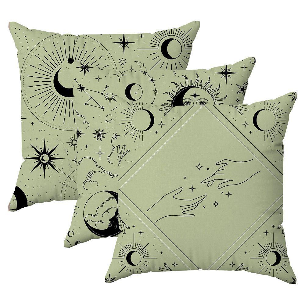 Kit 3 Capas Almofadas Decorativas Místico Lua 45x45 Id Decor - 1