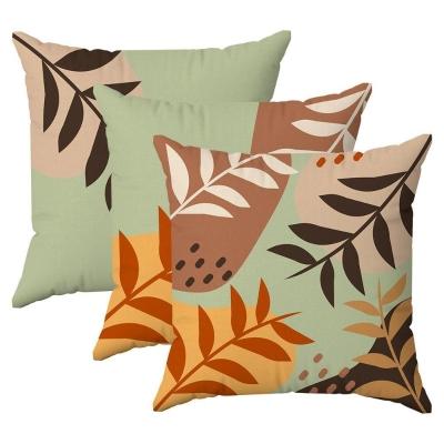 Kit 3 Capas Almofadas Folhas Minimalistas 45x45 Id Decor