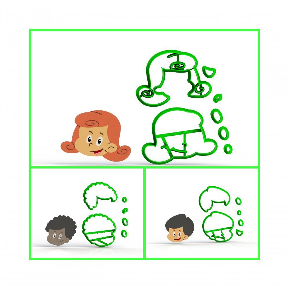 Cortador Kit 3 Palavrinhas - 3 Personagens Modulares 5 Cm - 1