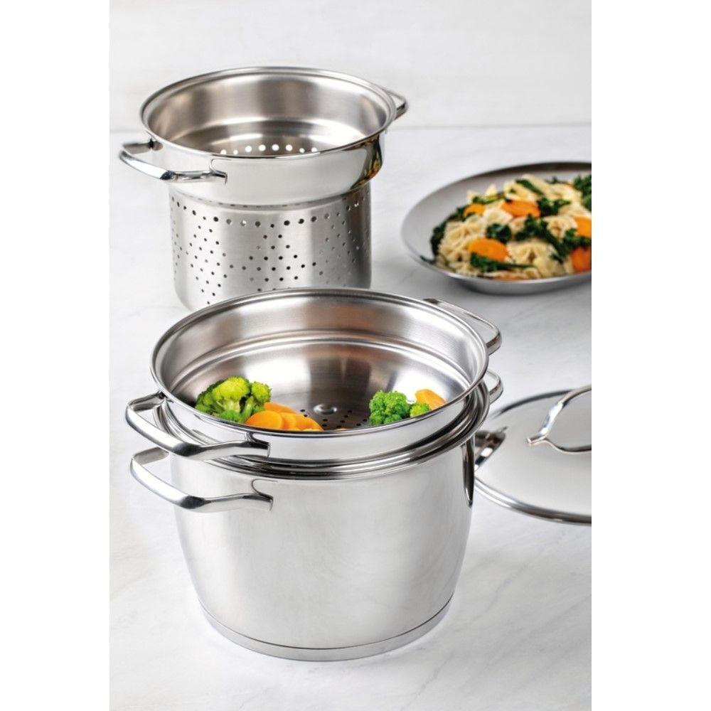 Jogo De Caçarola Funda + Cozi-vapore Allegra 20 Cm 3,1 L Em Aço Inox Fundo Triplo Tramontina - 4