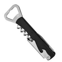 Abridor com Saca Rolhas e Canivete Preto - 2