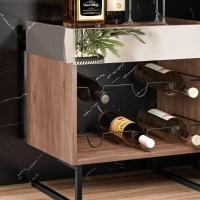 Adega Espelhada 6 Garrafas Com Pés Metálicos Loft D09 Demolição Preto