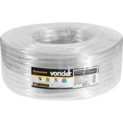 Mangueira Cristal Transparente 1/2"x2,0mm com 50m Vonder