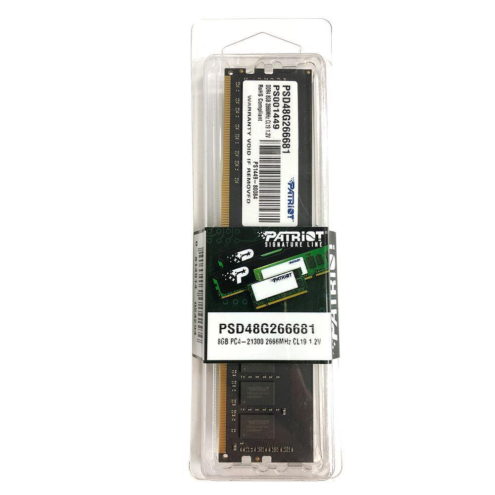 Memória Patriot Signature Line 8Gb Ddr4 2666Mhz Cl19 1.2V - 2