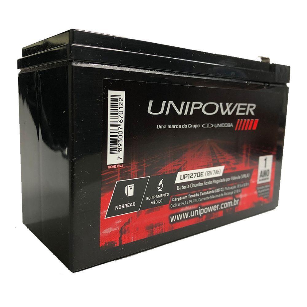 Bateria Unipower Para Nobreak Up1270e F187 12v 7.0ah - 1