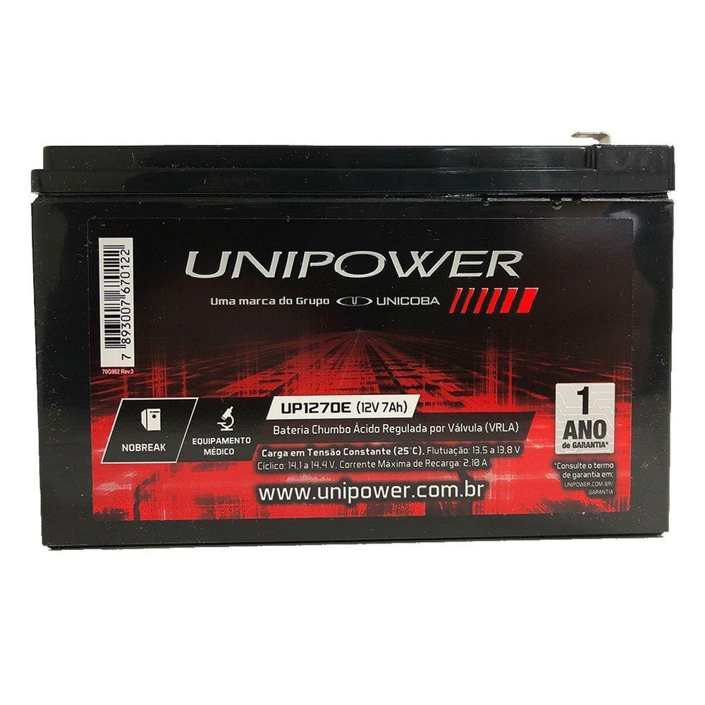Bateria Unipower Para Nobreak Up1270e F187 12v 7.0ah - 3