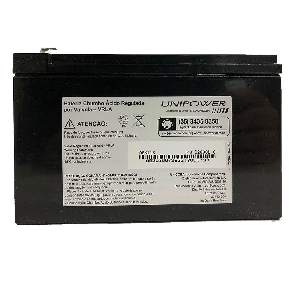 Bateria Unipower Para Nobreak Up1270e F187 12v 7.0ah - 5